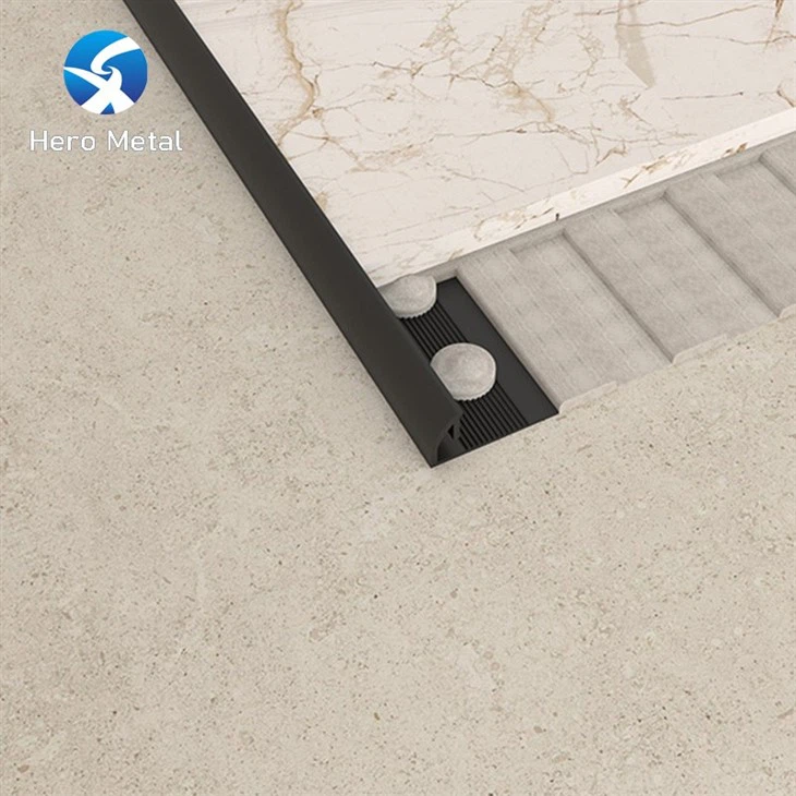 aluminum tile trim shining